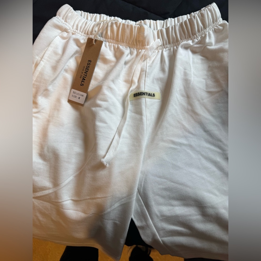 Fear of God Essentials White Jogger Shorts New with Tags